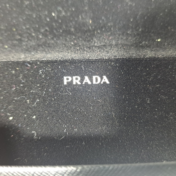 Prada Black Frame Sunglasses with Gold Temple Accents - Picture 10 of 12